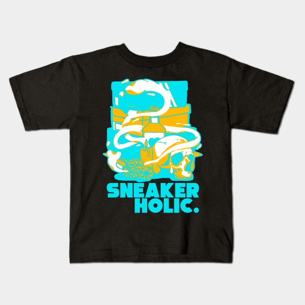 Sneaker Holics Aqua Retro Kids T-Shirt by funandgames